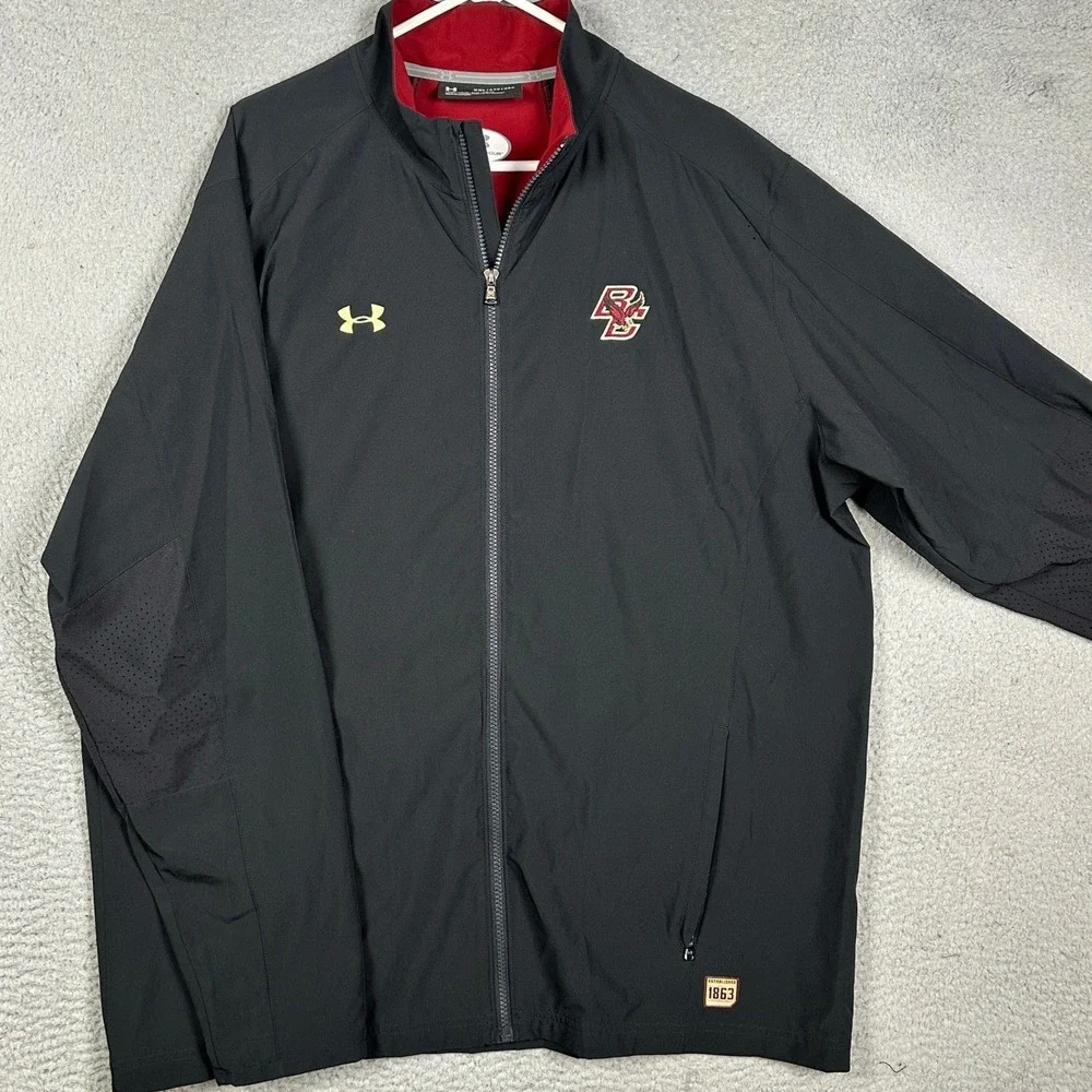 Boston College Eagles Under Armour Jacket Mens 2XL Black Full Zip Performance